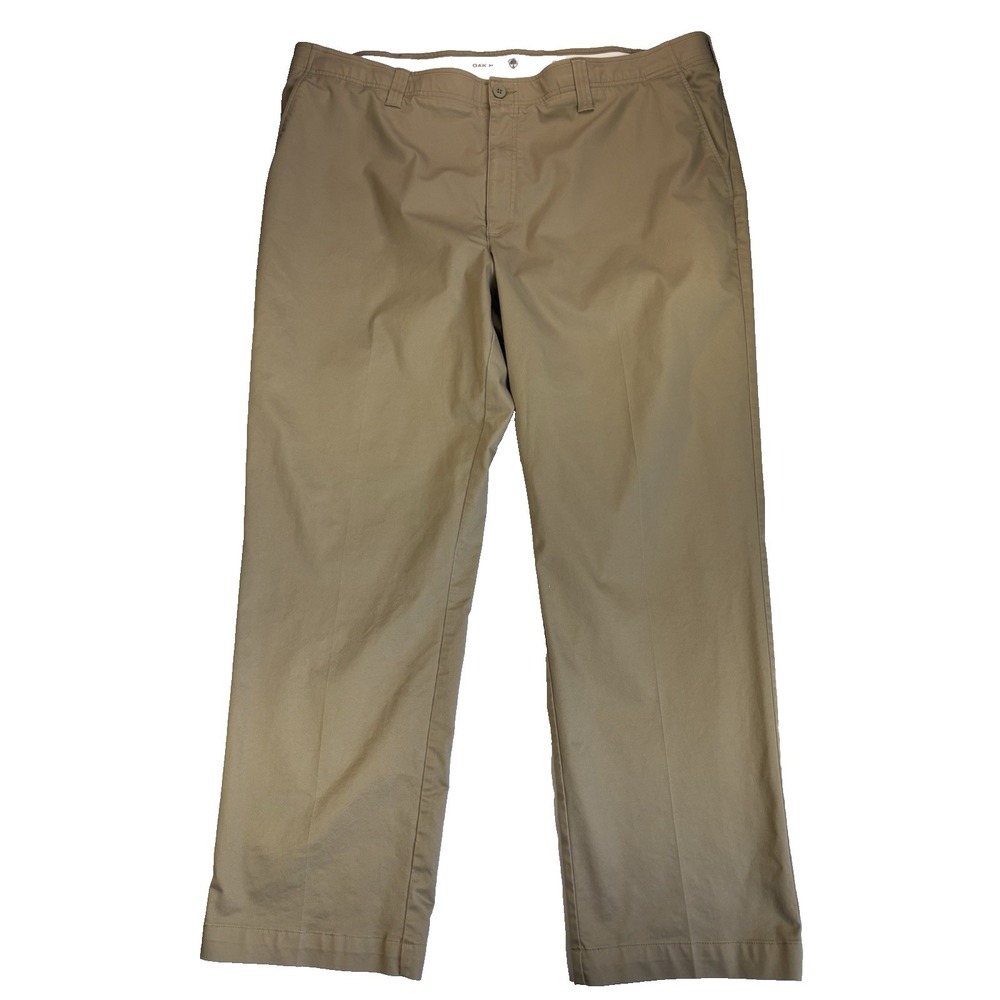 Oak Hill Men's 48X32 Straight Fit Tech Pant Khaki Chino Workwear Travel Business